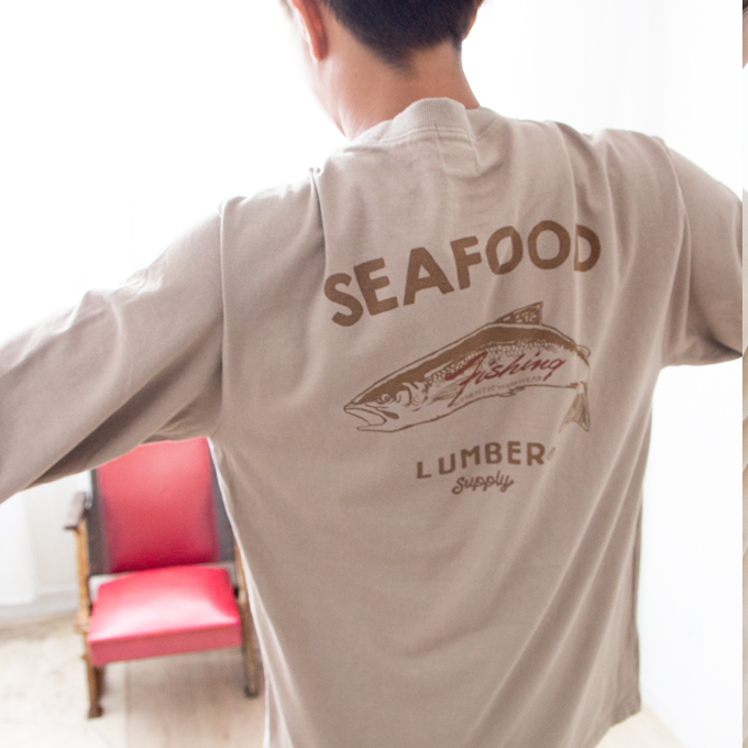 LUMBER / 【LUMBER】プリントロングTシャツ SEAFOOD